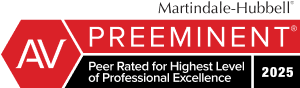 Martindale-Hubbell | Preeminent Peer Rated for Highest Level of Professional Excellence | 2025